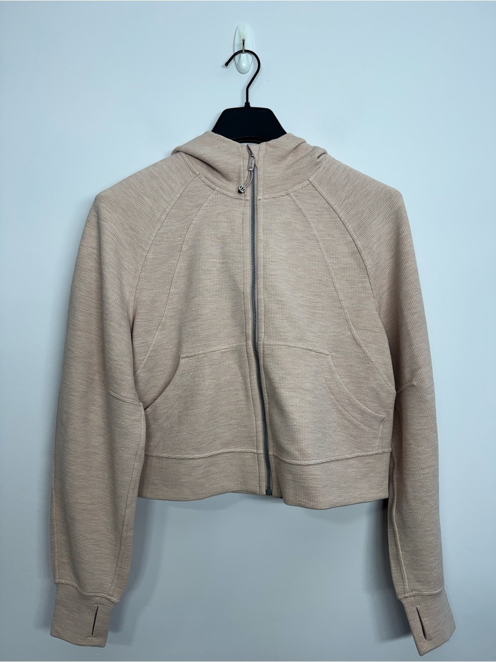 68: Lululemon Scuba Oversized Full-Zip Hoodie Waffle Heathered Minkberry Sz XS/S